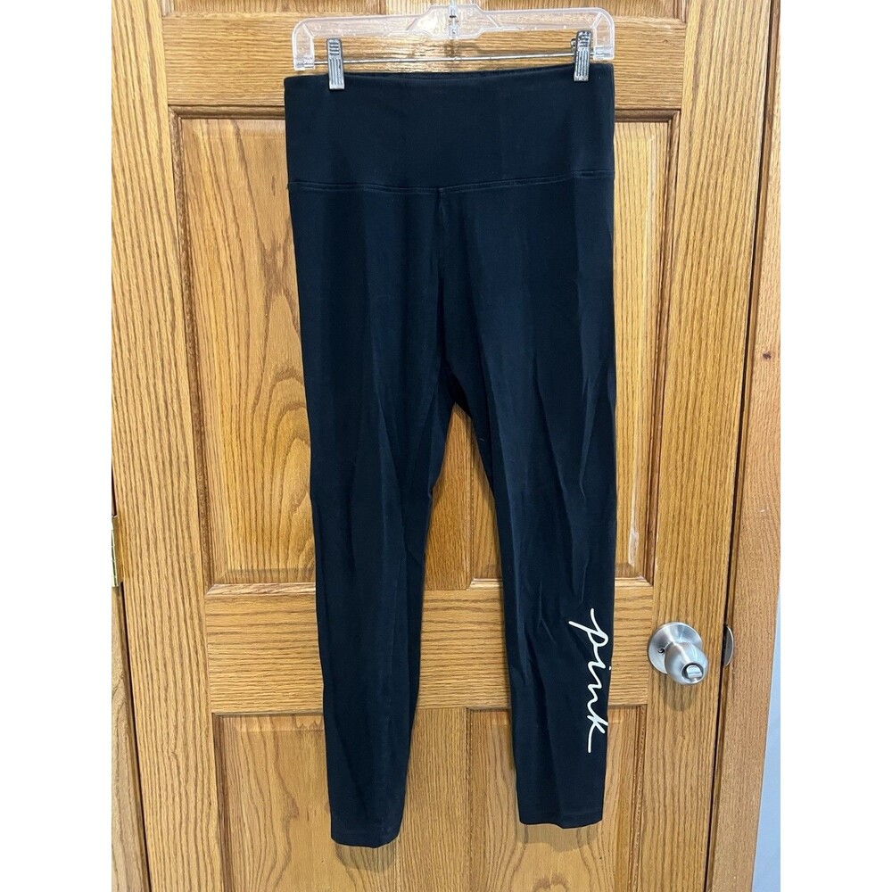 VS Victorias Secret Pink High Waist Cotton Pant Tight Legging Black L
